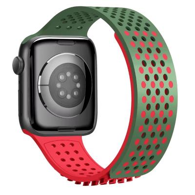 China Fashion Silicone Shockproof Watch Band For Apple Watch 8 Sport Band For iWatch 44mm Rubber Strap 40mm for sale