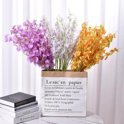 China Fashional artificial flowers factory direct home building decoration choose 5 fork simulation dancing orchid artificial plastic flower for sale