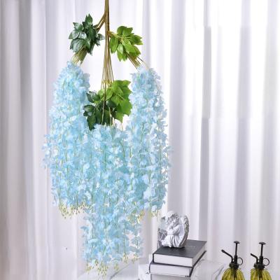 China Wedding Beautiful Home Decoration Wall Wisteria Plastic Artificial Silk Flower For Wedding for sale