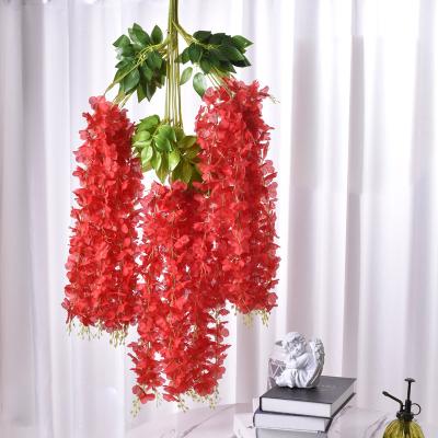 China Wedding Home Decoration Hot Sale Wall Hanging Silk White Wisteria Flowers Arch Wall Wedding Decoration for sale