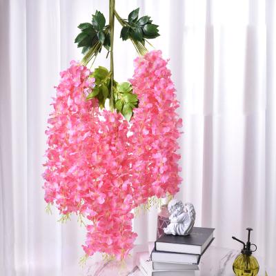 China Wedding Wall Home Decoration Wholesale 4 Branches Flowers Fake Hanging Wisteria Artificial Flowers For Wedding Decorations for sale