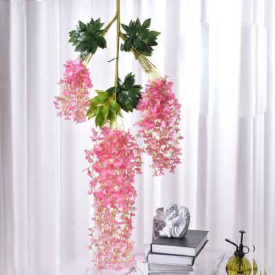 China Wedding Wall Home Decor Artificial Wisteria, Artificial Wisteria Vine Silk Flowers For Garden Decoration Wedding Decor for sale