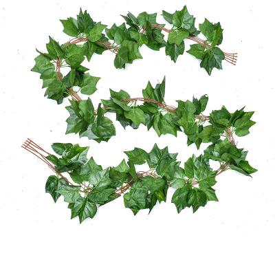 China Real Touch Artificial Ivy Leaf Plants Vine Garden Office Wedding Wall Decor Hanging Garland Foliage Flowers Home Kitchen, Green for sale