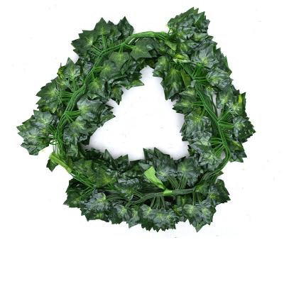 China Real Touch Amazon Hotsale 2.3m Ivy Vines Watermelon Grape Artificial Hanging Leaves Plastic Artificial Leaves for sale