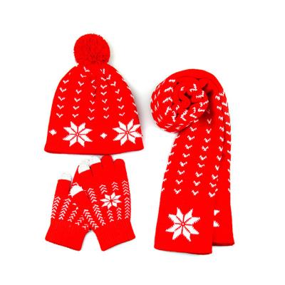 China Wholesale 2021Winter Christmas long skullcap and scarf set hats gloves and scarf sets for sale