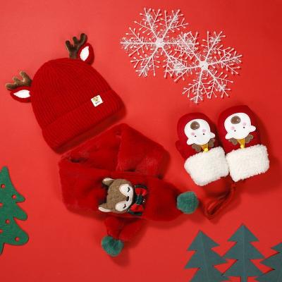 China 2021Winter Christmas Kids Long Scarf Set Logo Designer Hat And Scarf Set Children for sale