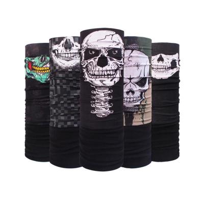 China Winter Outdoor Fashion Skull Flower Windproof Custom Printed Warm Polyester Fleece Neck Cuff Sublimation for sale