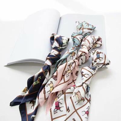 China Workable Square Scarf Hair Tie Band For Business Party Women Head Neck Silk Satin Scarf for sale