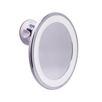 China Lighted Rotating Wall Mounted Anti Fog Shower Makeup And Shaving Mirror With Led Light for sale