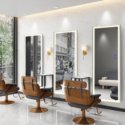 China Illuminated Barber Shop Lighting Wall Mirror Design Smart Touch Screen LED Backlit Bathroom Mirror for sale