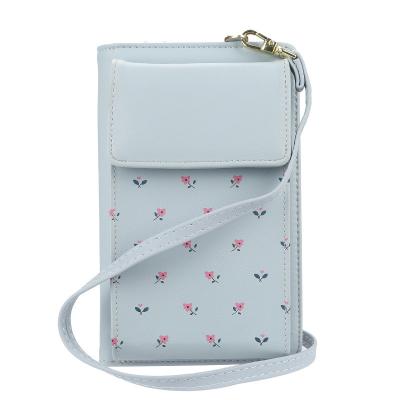 China High Quality Korea Style Travel Card Holder Lady Bags Leather Purse Cross - Body Phone Bag Women Wallet for sale