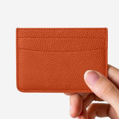 China Luxury Slim Minimalist Front Pocket Wallet Rfid Blocking Leather Card Holder for sale