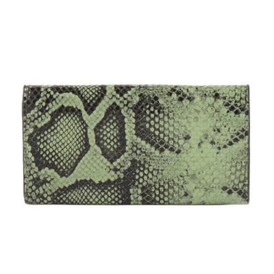 China New Fashion Women Wallet Green Snakeskin Waterproof Leather Long Purses for sale