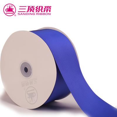 China High Tenacity Factory SANDING Polyester Large Stocked Solid Color 3.1-102MM Single / Double Faced Grosgrain Ribbon Fita for sale