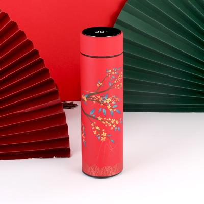 China New PORTABLE Chinese Style Gift Lovers Guocao Bottle Traditional Chinese Opera 304 Stainless Steel Temperature Display Smart Cup for sale