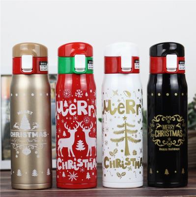 China Custom Viable Logo Christmas Printing Mug Thermos Flask Factory Stainless Steel Water Bottle for sale