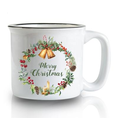 China Sustainable Printing Enamel Mug Color Changing Mugs Christmas Day Mug Magic Custom for sale