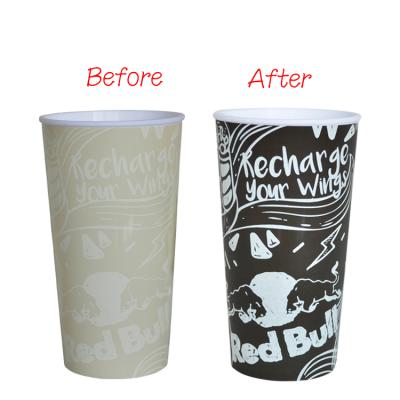 China Eco-Friendly Unique Reusable Cold Tumbler PP Magic Color Change 20 Ounce Plastic Cup for sale