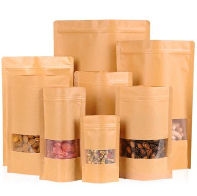 China Disposable Custom Sizes Recycled Doypack Zip Lock Flat Bottom Coffee Food Packaging Kraft Paper Bag With Valve for sale