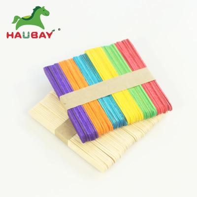 China Viable Custom Colorful Bulk Popsicle Pop Ice Cream Stick Printing Engraved Pakeing Branded Round Kids Diy Wooden Popsicle Sticks Craft for sale