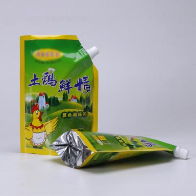 China Custom Moisture Proof Holder Up Plastic Bag Empty Liquid Packaging Pouch With Spout Pouch Bag For Juice for sale