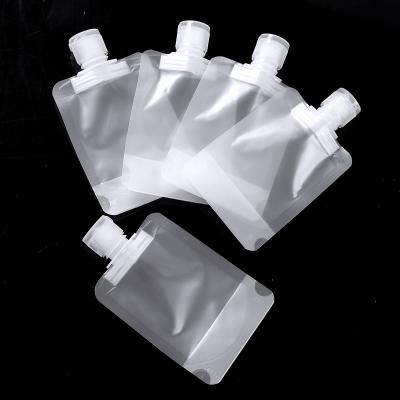 China Promotional Moisture Proof Liquid Spout Pouch Reusable Single Clear Liquid Fill Stand Up Spout Pouch Bag for sale