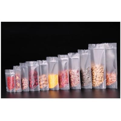 China Food Grade Biodegradable Moisture Proof Stand Up Zipper Resealable Matte Clear Plastic Packaging Bag for sale