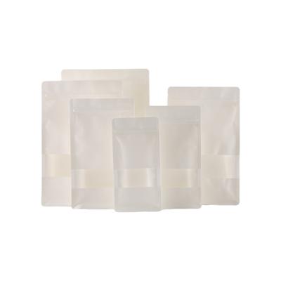 China Eco Friendly Biodegradable Biodegradable Kraft Bag Resealable Clear Window Snack Packing Bag for sale