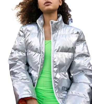 China Sustainable Women Anorak Silver Foam Down Stripper Jackets For Women for sale