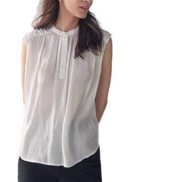 China Top Casual Elegant Ladies Summer Breathable Light Weight New Fashion Sleeveless Blouses for sale