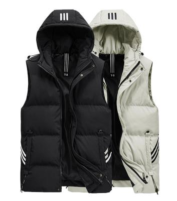 China Latest Design Mens Fashion Breathable Vest With Hooded Down Vest Cotton Jacket Mens Sleeveless Vest for sale