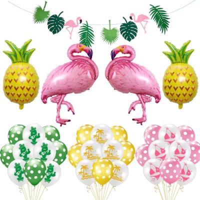 China Summer Style Amazon Hot Sale Hawaiian Balloon Chain Set Birthday Wedding Party Decoration Flamingo Pineapple Balloon Summer Decor for sale