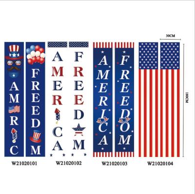 China American Couplet Door Festival Decoration Independence Day Banner Door Couplet Curtain Hanging Banner for USA Nation Day Celebration Decorations for sale