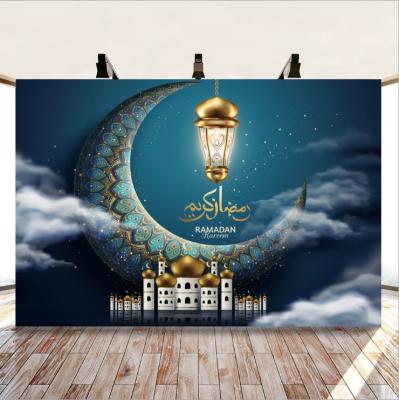 China Style Happy Eid Mubarak Ramadan Festival Magic Moon Photographic Background Scene for Ramadan Kareem Decorations Photography Backdrops for sale