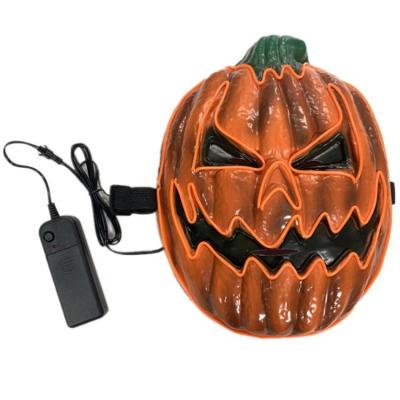 China Decoration for Events Mask Halloween Day LED Mask Glowing Pumpkin Shape Cold Light Scary Pumpkin Plastic Party Masks for Halloween for sale