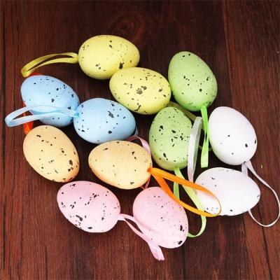 China Colorful Spotted Toy Egg Easter Decoration Pendant 3*4 cm Cartoon Easter Eggs Decoration 12 Pcs Foam Eggs Kids Gift Decor Supply / Set Easter Eggs for sale