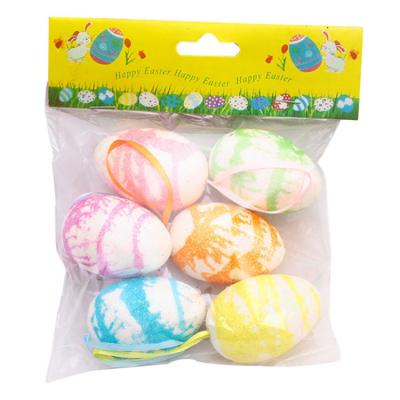 China Decorating Easter Eggs 6 Pcs/Colorful Toy Egg Easter Decoration Pendant Cartoon Easter Egg Set Painted Pattern Spotted Kids Gift Foam Eggs for sale