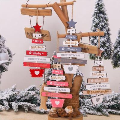 China 22.5*13cm Christmas Ornaments Pendants 2022 New Year Gifts New Year Gifts Christmas Tree Decoration Craft Wood Home Hanging Indoor Christmas Decoration for sale