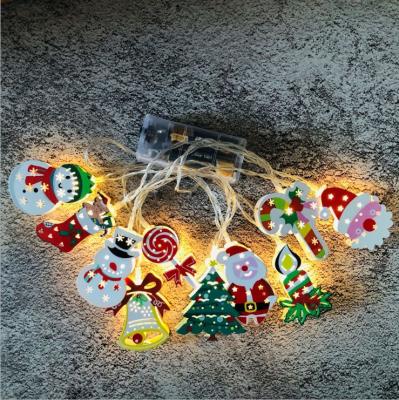 China Electric Snowman Fairy Lights LED Garland String Lights Snowflake PVC Christmas Decoration String Hanging Ornaments for Natal Navidad for sale