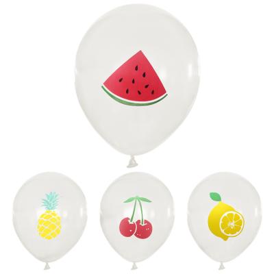 China Summer Hawaiian Theme Party Balloon Decoration 12inch Balloon Set Summer Fruit Pineapple Cherry Watermelon Lemon Latex Balloon Decor for sale