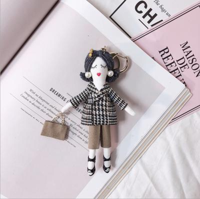 China Crystal Doll Handmade Cute Keychain for hot hot bag fashion statement women car girl key chains jewelry pendant for sale