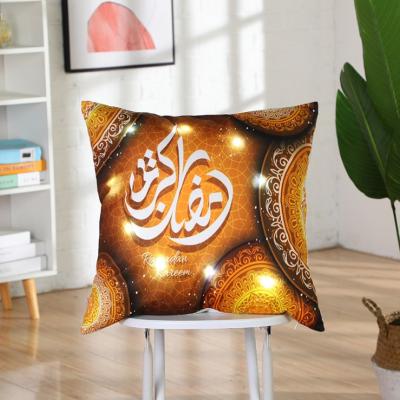 China Styles Ramadan Cushion Covers 2021 Led Pillow Case For Eid Mubarak Light Decorations Islam Muslim Factory Sale for sale