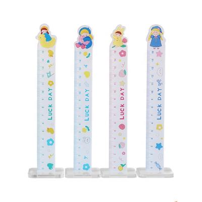 China Cute Clear Streight Ruler 15cm Acrylic Rulers With Stand Student Customized Drawing Rulers For Promotional for sale