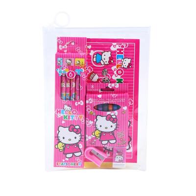 China Promotional Stationery Set Set With Color Kit In Cheap Clear Bag Packaging For School Supplies for sale