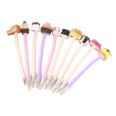 China Nice Writing Feeling Resin Mini Food Set With Multi Styles 1.0mm Refill Ballpoint Pen For Promotional Or Gift for sale