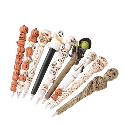 China Nice Writing Sentiment Creative Resin Ballpoint Pen With Hallowmas Style 0.7mm Refill For Promotional Or Gift for sale