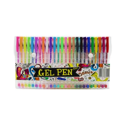 China Glitter Unique 100 Color Multi Color Glitter Art Gel Metallic Neon Pastel Pen Set With Custom Logo For Coloring for sale