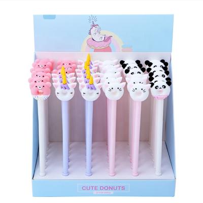 China Donuts normal cute animal shape gel ink erasable pen with logo customized plastic pen for promotion for sale