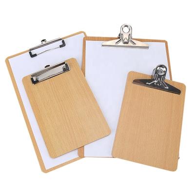 China A4 A5 Natural Wood Clip Boards With Metal Clip Writing Board Use For Office And Eco-friendly Promotional for sale