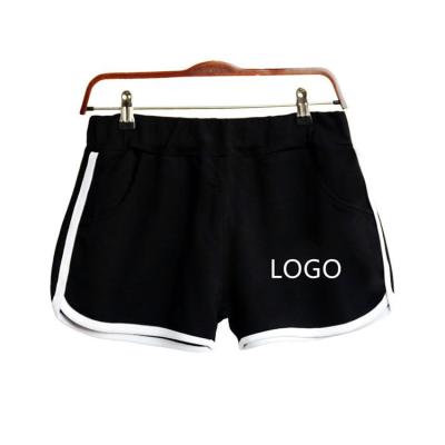 China Breathable Custom Elastic Logo Waist Gym Hip Sports Embroidered Stretchy Yoga Shorts Shorts Plain Dyed Booty Women Shorts for sale